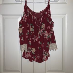Floral Blouse with cut shoulders